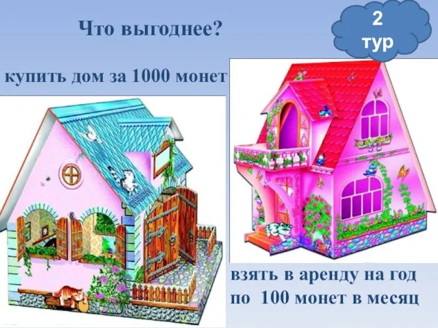 Что выгоднее? купить дом за 1000 монет взять в аренду на год