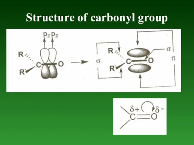 Structure of carbonyl group