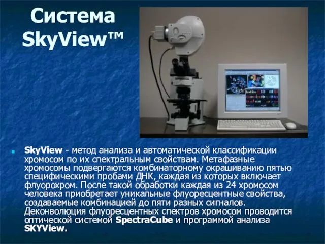 Система SkyView™ SkyView - метод анализа и автоматической классификации хромосом по их