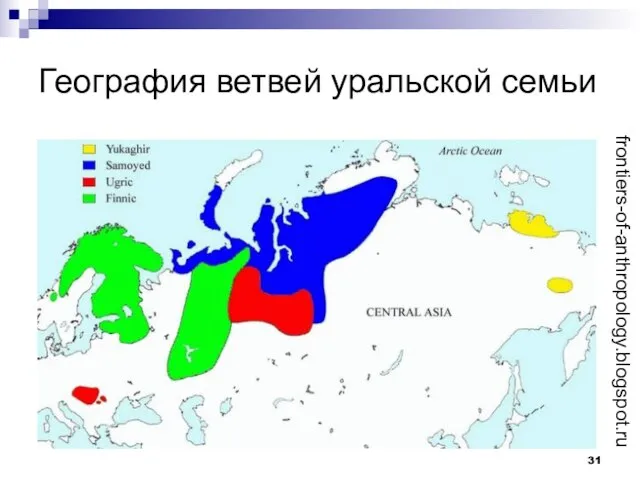 География ветвей уральской семьи frontiers-of-anthropology.blogspot.ru