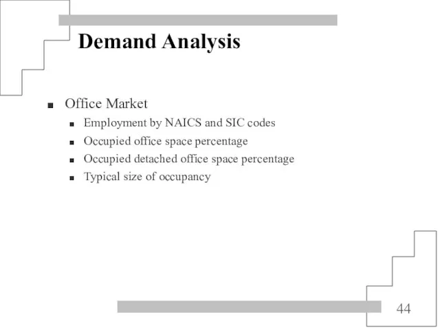 Demand Analysis Office Market Employment by NAICS and SIC codes Occupied office