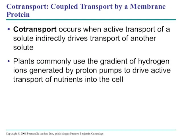 Cotransport: Coupled Transport by a Membrane Protein Cotransport occurs when active transport