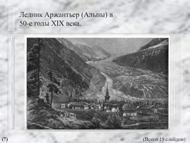 Ледник Аржантьер (Альпы) в 50-е годы XIX века. (7) (Всего 19 слайдов)