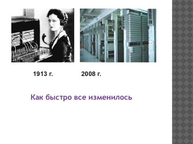 1913 г. 2008 г. Как быстро все изменилось