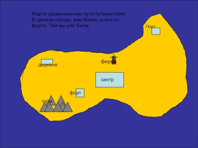 Порт сантр ферма форт деревня горы Ищите рациональные пути путешествий. В данном