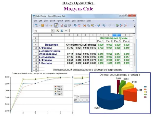 Пакет OpenOffice. Модуль Calc