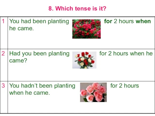 8. Which tense is it?