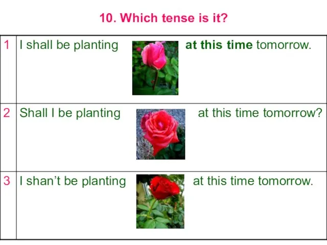 10. Which tense is it?