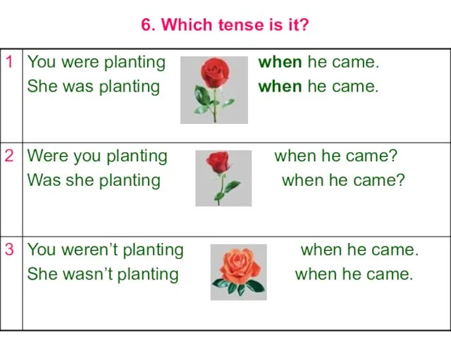 6. Which tense is it?