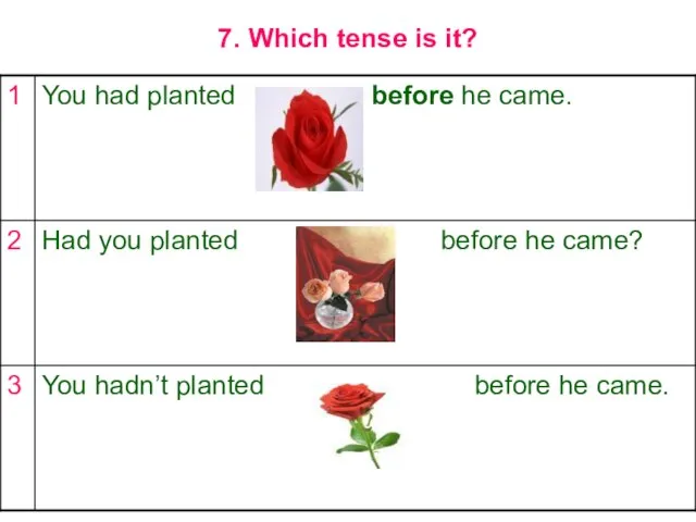 7. Which tense is it?