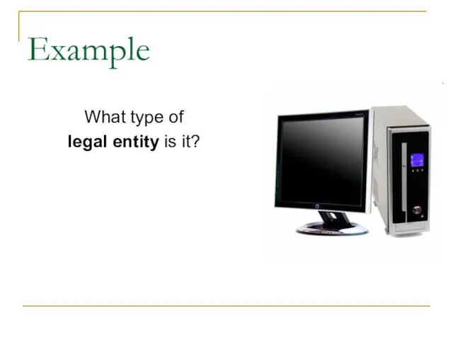 Example What type of legal entity is it?