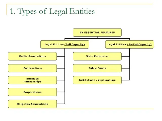 1. Types of Legal Entities