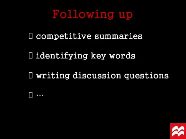 Following up competitive summaries identifying key words writing discussion questions …