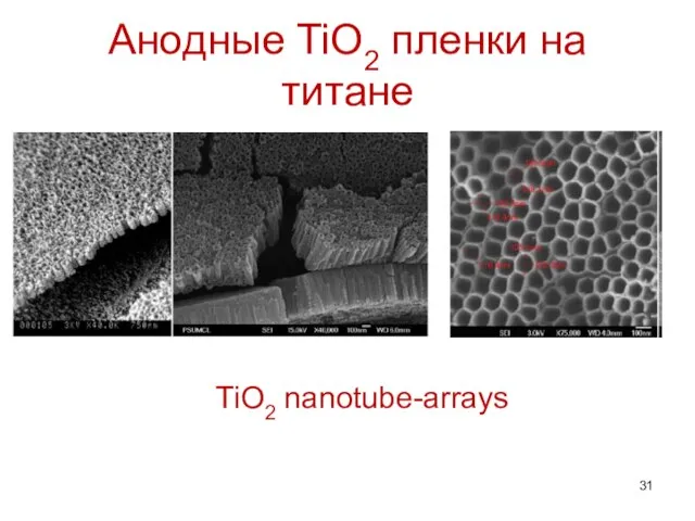 Анодные TiO2 пленки на титане TiO2 nanotube-arrays