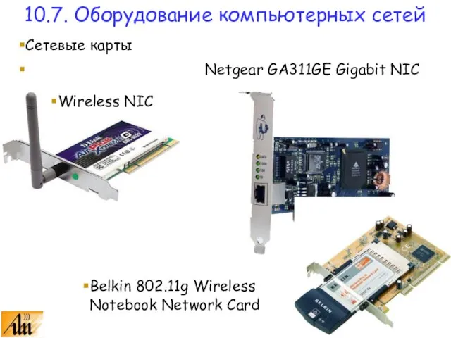 Сетевые карты Netgear GA311GE Gigabit NIC 10.7. Оборудование компьютерных сетей Wireless NIC