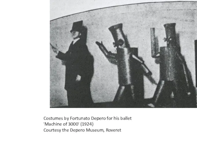 Costumes by Fortunato Depero for his ballet 'Machine of 3000' (1924) Courtesy the Depero Museum, Roveret