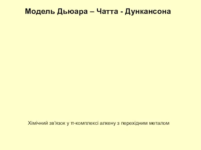 Хімічний зв'язок у π-комплексі алкену з перехідним металом Модель Дьюара – Чатта - Дункансона