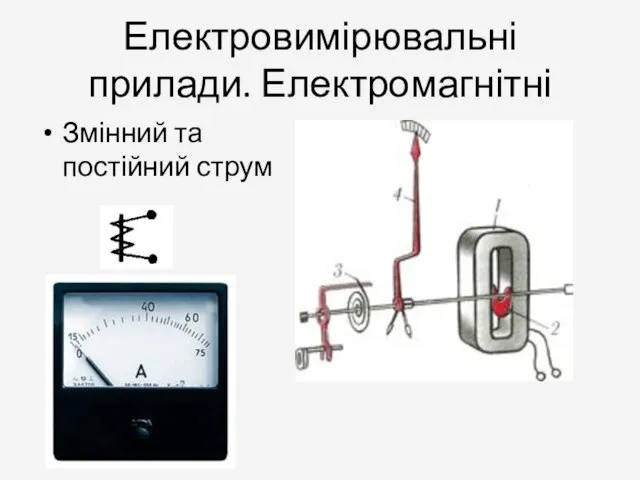 Електровимірювальні прилади. Електромагнітні Змінний та постійний струм