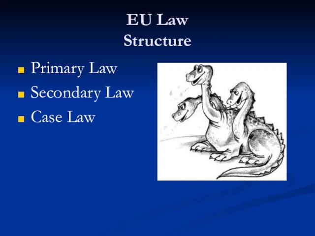 EU Law Structure Primary Law Secondary Law Case Law