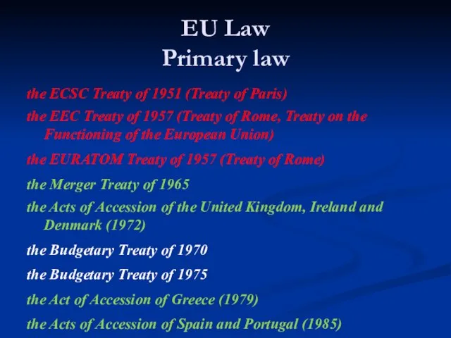 EU Law Primary law