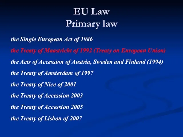 EU Law Primary law