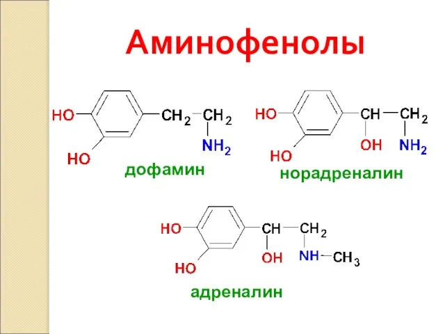 Аминофенолы дофамин норадреналин адреналин