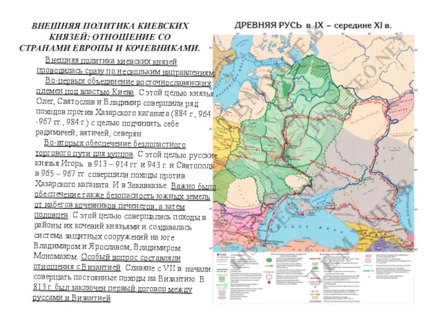 ВНЕШНЯЯ ПОЛИТИКА КИЕВСКИХ КНЯЗЕЙ: ОТНОШЕНИЕ СО СТРАНАМИ ЕВРОПЫ И КОЧЕВНИКАМИ. Внешняя политика