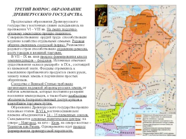 ТРЕТИЙ ВОПРОС. ОБРАЗОВАНИЕ ДРЕВНЕРУССКОГО ГОСУДАРСТВА. Предпосылки образования Древнерусского государства у восточных славян