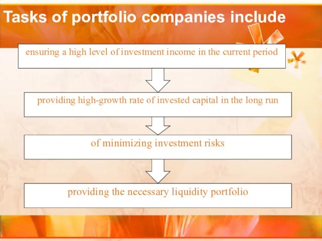 Tasks of portfolio companies include