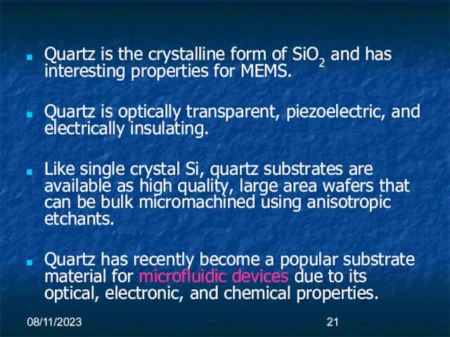 08/11/2023 Quartz is the crystalline form of SiO2 and has interesting properties