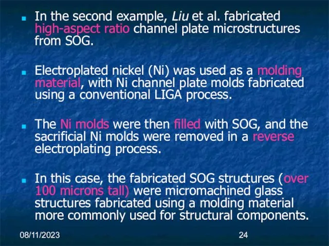 08/11/2023 In the second example, Liu et al. fabricated high-aspect ratio channel