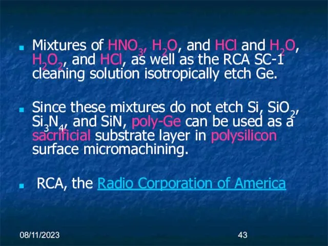 08/11/2023 Mixtures of HNO3, H2O, and HCl and H2O, H2O2, and HCl,