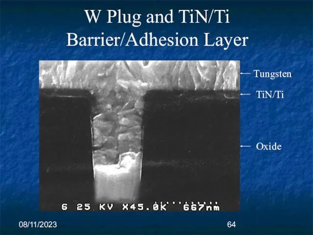 08/11/2023 W Plug and TiN/Ti Barrier/Adhesion Layer