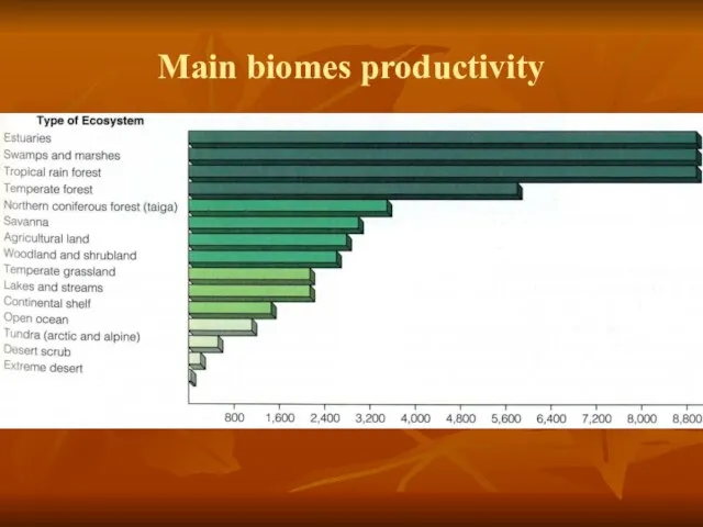 Main biomes productivity