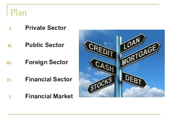 Plan Private Sector Public Sector Foreign Sector Financial Sector Financial Market