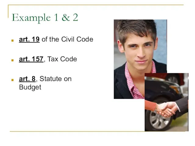 Example 1 & 2 art. 19 of the Civil Code art. 157,