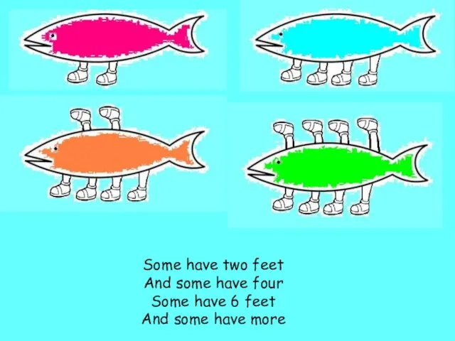 Some have two feet And some have four Some have 6 feet And some have more