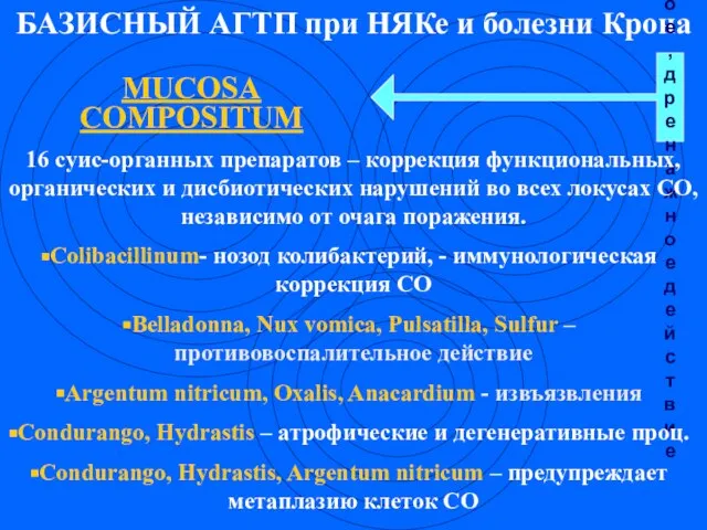 MUCOSA COMPOSITUM БАЗИСНЫЙ АГТП при НЯКе и болезни Крона Органотропное, дренажное действие