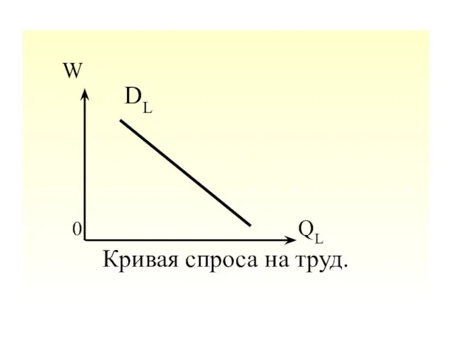 W 0 QL Кривая спроса на труд. DL