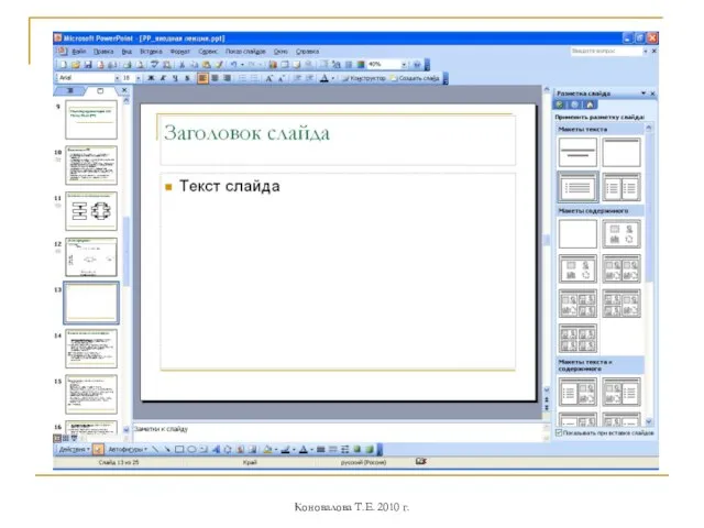 Коновалова Т.Е. 2010 г.