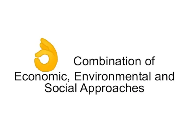 ? Combination of Economic, Environmental and Social Approaches