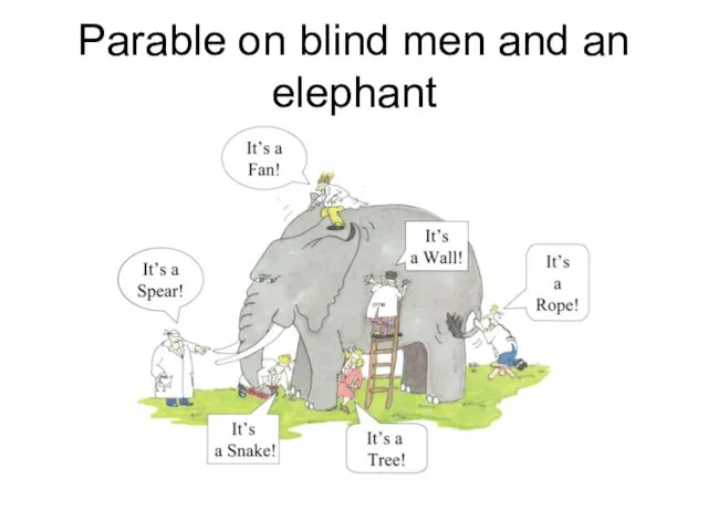 Parable on blind men and an elephant