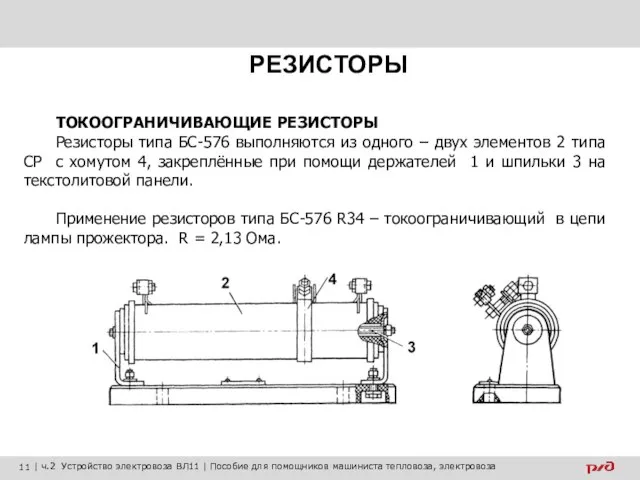 ТОКООГРАНИЧИВАЮЩИЕ РЕЗИСТОРЫ Резисторы типа БС-576 выполняются из одного – двух элементов 2