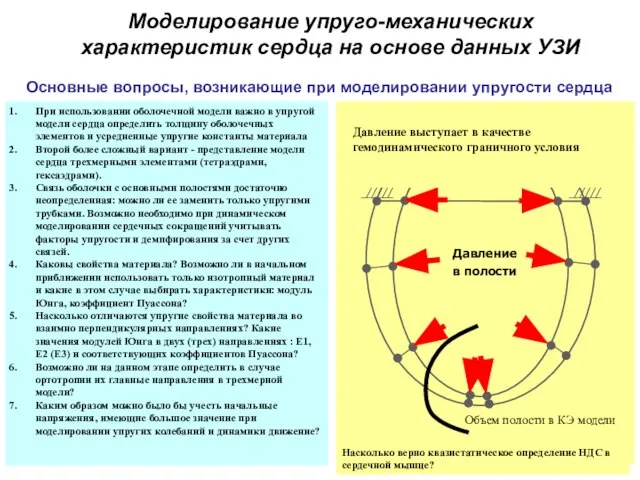 Объем полости в КЭ модели Давление в полости Давление выступает в качестве