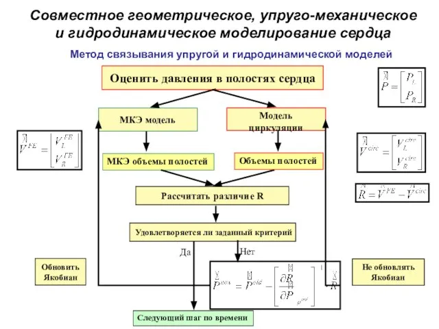 Совместное геометрическое, упруго-механическое и гидродинамическое моделирование сердца Метод связывания упругой и гидродинамической