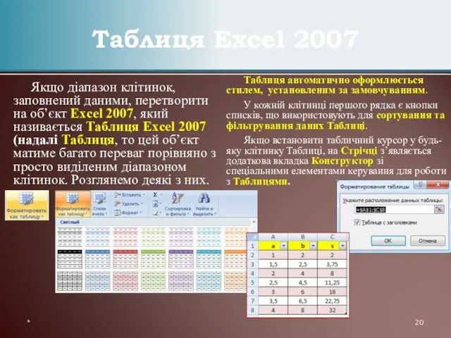 Якщо діапазон клітинок, заповнений даними, перетворити на об’єкт Excel 2007, який називається