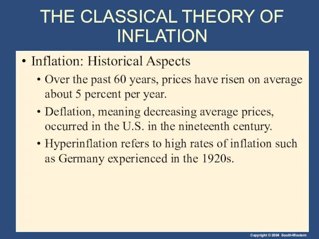 THE CLASSICAL THEORY OF INFLATION Inflation: Historical Aspects Over the past 60