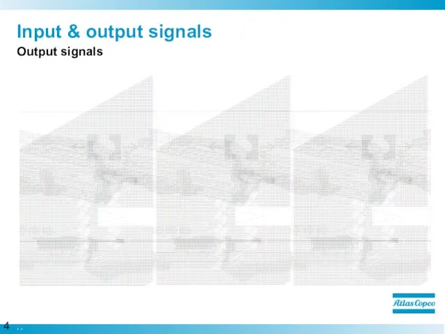 Input & output signals Output signals