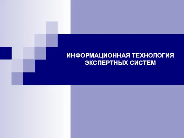 ИНФОРМАЦИОННАЯ ТЕХНОЛОГИЯ ЭКСПЕРТНЫХ СИСТЕМ