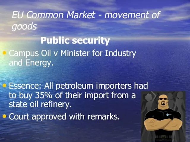 EU Common Market - movement of goods Public security Campus Oil v